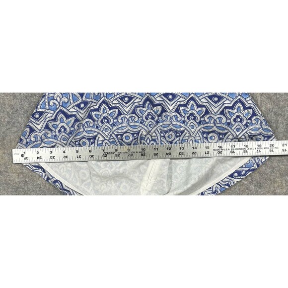 Chakeris Charleston Off The Shoulder Blouse Women’s M Blue Geometric Cut Out NWT - Picture 7 of 10